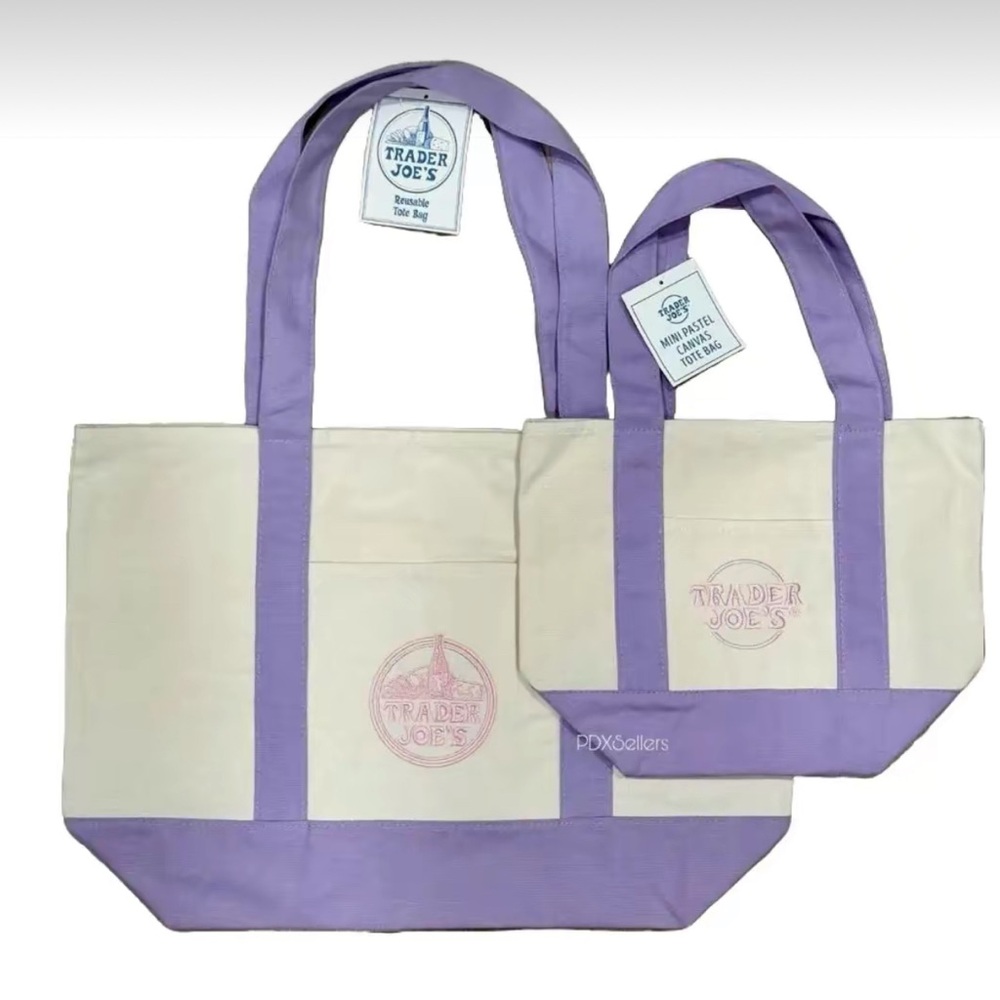 MAKE OFFER LARGE LAVENDER Trader Joe’s Canvas Tote
